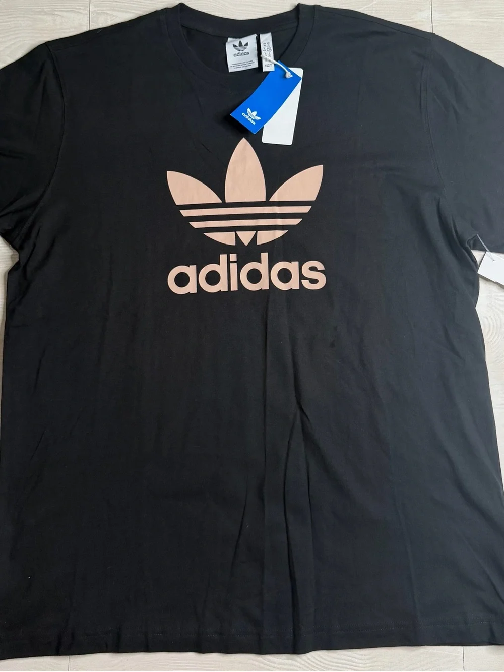 adidas Black T‑Shirt with Rose Gold Trefoil Logo
